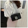 Bolso de Piel Patentada con Estampado de Cocodrilo para Mujer 2024 Primavera y Verano Nuevo Bolso de Hombro con Cadena Cruzado Bolso Cuadrado Pequeño de Moda de Alta Gama