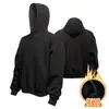Sudadera con capucha de color liso negro y gris avena, versátil, peso pesado, estilo americano simple, nueva para Otoño e Invierno 2025, para hombres y mujeres