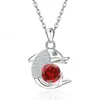 Comercio Exterior Transfronterizo Plata de Ley S925 Amazon Nuevo Modelo Delfín de Piedra Natal Doce Completo de Diamante Colgante Collar Simple Versátil