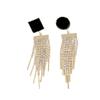 Aretes de Diamantes Completos, Aretes Geométricos Largos con Borla para Mujer, Elegantes Coreanos, Aretes Exagerados Sexys, Aretes, Lujo Accesible y Aretes Exquisitos