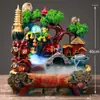 Fuente de Roca Cascada Pecera Rueda Giratoria de la Fortuna Circulación de Agua Abierta Regalo Adorno de Montaña para Sala de Estar