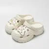 Zapatos Transpirables con Agujeros para Mujer Ropa Exterior 2024 Verano Eva Dung Sense Plataforma Sandalias de Playa Antiolor con Aumento de Altura Chanclas con Agujeros