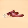 Cinturón de piel de vaca de primera capa para hombre, hecho a mano, estilo vintage, informal, combinable, para vaqueros, para jóvenes y personas de mediana edad.