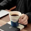 Caneca de Cerâmica Imitando Papel para Café Caneca de Cerâmica Caneca de Cerâmica Dobrada à Mão Caneca para Latte Caneca Artesanal Personalizada Transfronteiriça Log