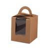 1 pacote de caixa de cupcake branco puro portátil caixa de bolo de copo de papel com janela West Point caixa de copo de madeira para Neto