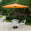 8 Costillas 2.7m Sombrilla Exterior para el Sol Sombrilla de Sombra Sombrilla de Patio Poste Central Sombrilla Recta Sombrilla Grande Exterior Sombrilla de Madera para Patio