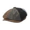 Gorra de Pana de Algodón y Lino Artística Simple para Primavera y Otoño, Gorra de Béisbol con Visera Corta Estilo Británico, Resistente al Viento, Elegante para Hombres y Mujeres
