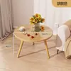 Mesa Auxiliar para Sofá, Mesa Pequeña, Mesa Redonda Pequeña de Doble Capa, Mesa de Té Doméstica para Sala de Estar, Estante de Almacenamiento para Mesita de Noche, Mini Mesa de Café Pequeña para Balcón