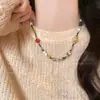 Collar de Piedras Naturales de Colores para Mujer Verano Dopamina Diseño de Nicho Nueva Moda 2025 Accesorios Sencillos