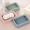 Caja de Jabón de Doble Capa a Cuadros Baño Rejillas de Drenaje para Baño Caja de Jabón de Plástico Caja de Jabón Portátil para Viaje