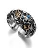 Anillo de plata tailandesa Qianye para hombre, anillo retro, anillo abierto de alta calidad, ajustable, nicho, personalidad, moderno para hombre