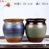 Maceta Artesanal de Cerámica Gruesa de Corte Alto para Suculentas, Tocón Viejo, Maceta para Suculentas Moradas, Maceta de Cerámica de Arena Morada con Muesca, Colgante de Jade Cerámico