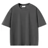 Camiseta de Manga Corta 100% Algodón 280g Colección 2025 Hombro Caído Corte Holgado Unisex Cuello Redondo Manga Media Hilo Doble 32s Transfronteriza Tallas Grandes
