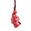 Cinnabar Natural Lindo Caballo Pequeño Cadena para Teléfono Llavero Caballo de Arena Roja Año del Caballo Colgante Zodiacal Amuleto Venta al por Mayor