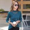 6809 Camiseta Térmica de Manga Larga con Cuello Alto Medio para Mujer, Tallas Grandes, Versátil para Otoño e Invierno, Ropa Interior Cálida, Marca de Moda