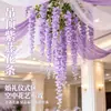 Decoración de Flor de Glicinia Artificial Enredadera de Flores Falsas Colgante de Techo de Casa Conducto de Aire Acondicionado Colgante de Pared Envoltura Plástico Arreglo de Jardín Bosque