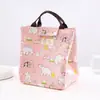 Bolsa de piquenique simples para almoço ao ar livre Lecai, cor sólida japonesa, bolsa térmica de algodão e linho para almoço, de mão