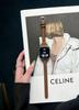 Ins Adecuado para Apple SE Watch Applewatch10 Generación 9876 Cuero Genuino Fino Correa Pequeña de Cintura para Hombre Simple Mujer
