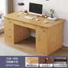 Mesa de computador de madeira maciça para uso no escritório com gavetas, mesa com organizador de mesa para casa, escrivaninha pequena para estudo em apartamento