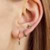 Pendientes de mujer frescos con incrustaciones de circonitas de temperamento simple y caliente transfronterizos de Europa y Estados Unidos chapados en oro real de latón