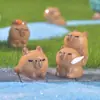 Micro-paisaje linda caricatura capibara pequeño capibara adornos para sala de estar manualidades decorativas creativas de resina pequeños adornos