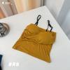 Camisola pequeña de algodón con ajuste de hilo nuevo para mujer, sujetador sin costuras con almohadilla para el pecho y posavasos integrado, ropa interior de moda que combina con todo.