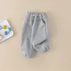 Calças forradas com fleece para meninas, calças quentes de outono e inverno para bebês meninas, calças de moletom, macacão de fleece longo para bebês, atacado moderno