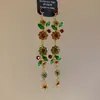 Pendientes Largos con Borla de Flor y Hoja Incrustados con Diamantes Super Brillantes de Aguja de Plata, Pendientes Frescos Estilo Bosque, Pendientes de Lujo Ligero de Gama Alta