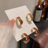 Aretes de aguja de plata 925 estilo Chanel versátiles elegantes en forma de C para mujer, aretes colgantes de diseño avanzado de nicho de lujo ligero con esmalte goteado