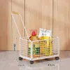 Carrinho de compras portátil, carrinho de mão pequeno para uso doméstico, carrinho de compras para retirada de entrega, carrinho de mão leve para idosos, reboque com haste de puxar para animais de estimação