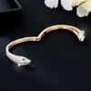 1 Pulsera Transfronteriza Amazon Moda Europea y Americana Clásico Abierto Pulsera Serpiente Microincrustada Circonita Joyería de Mano de Gama Alta