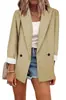 Deseo Amazon 2026 Blazer de Color Sólido Otoño e Invierno Europeo y Americano Chaqueta de Traje de Manga Larga Primavera y Otoño Estilo Europeo y Americano