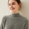 Novo Estilo Suéter de Caxemira da Montanha Feminino Gola Alta Outono e Inverno Espessado Solto Raglan Manga Longa Pulôver Versátil Tricô Base