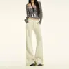 Calça Casual Laranja Infantil Estilo Zhao Lusi, Modelo Largo Preguiçoso para Mulheres, Corte Justo, Calça de Moletom Simples e Fashion com Cordão.