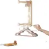 Estante de Almacenamiento con Perchero para Colgar Ropa Montado en la Pared Sin Taladro para Armario de Dormitorio en Casa, Estante Organizador Multifuncional con un Gancho para Múltiples Artículos, Ahorrador de Espacio