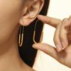 Nuevos Pendientes de Estilo Frío Europeo y Americano Acero Titanio Chapado en Oro Pins Gancho para la Oreja Personalizados Simples de Brecha Versátiles Pendientes de Moda