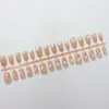 Rosa nude suave tono melocotón rosa pálido brillo suave uñas postizas naturales estilo cat-eye
