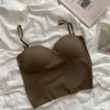 Camisola deportiva de seda de hielo para mujer, diseño interior, estilo nicho, parte inferior, espalda hermosa, corte entallado, top corto sexy para chica