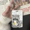 Funda para tarjeta de corazón de niña mapache estudiante de campus tarjeta de comida control de acceso a autobús insignia certificado cordón largo soporte protector