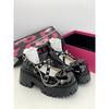 Zapatos Planos de Cuero Poco Profundos con Tachuelas Punk para Mujer 2025 Nuevo Primavera Lazo Suela Gruesa que Aumenta la Altura Versátiles