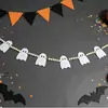 Bandera de Fiesta de Halloween Transfronteriza Decoración de Calabaza Escena Suministros de Decoración de Halloween Calavera Murciélago Bandera de Cuentas de Madera