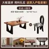 Mesa de jantar em madeira maciça para a sala de estar, mesa grande, novo modelo 2026, mesa de jantar para casa, mesa longa grande para a sala de estar, escrivaninha, escrivaninha de escritório
