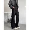 Vibe overol multibolsillos para hombre primavera pierna ancha holgado casual pantalones marca de moda americana inteligente micro pantalones largos