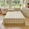 100% algodón puro, adecuado para dormir directamente sobre él, sábana de cama para todas las estaciones, pieza única, algodón completo, adecuado para dormir directamente sobre él, individual o doble, juego de tres piezas para dormitorio de estudiante