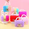 Bolsa de Silicona de Burbujas Corazón de Perla, Juguete Squishy para Niños, Bolsa de Almacenamiento Educativa para Alivio del Estrés, Bolso Cruzado Mini Exterminador de Roedores