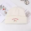 Quente Waxy Puppy All-match Bordado Solto Grande-tamanho Chapéu Feminino Tricô Lã Chapéu Rosto Mostrar Pequeno Frio Chapéu Outono e Inverno Novo