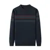 Nuevo suéter de punto jacquard casual para hombre de otoño e invierno, cálido, de cuello semialto, jersey, top de punto base