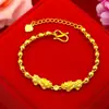 Nova Pulseira de Latão Banhado a Ouro Vietnamita Duplo Pixiu, Estilo Casal, Atacado de Fabricante de E-commerce de Transmissão ao Vivo