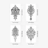 Item Popular Transfronteiriço com Toque de Luxo, Estilo Retro Escuro, Tatuagem Temporária Personalizada para Mão com Tatuagens de Henna Floral Geométricas de Lua