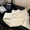 Panty de Verano para Mujer 10A Delgado de Algodón Puro Estilo Japonés Retro Clase A con Adorno de Encaje a Media Cintura